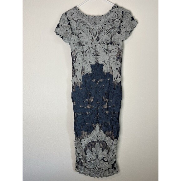 BHLDN JS Collection SANTIAGO Dress Navy/Cloud 2 Anthropologie Midi Coctail - Picture 3 of 12
